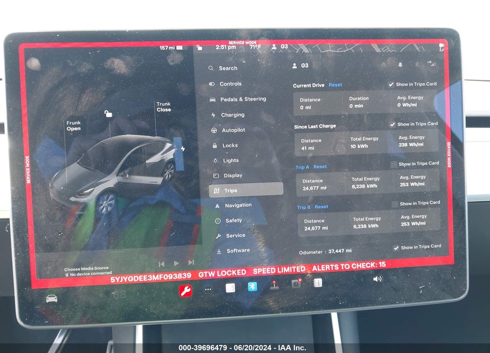 2021 TESLA MODEL Y LONG RANGE DUAL MOTOR ALL-WHEEL DRIVE VIN: 5YJYGDEE3MF093839