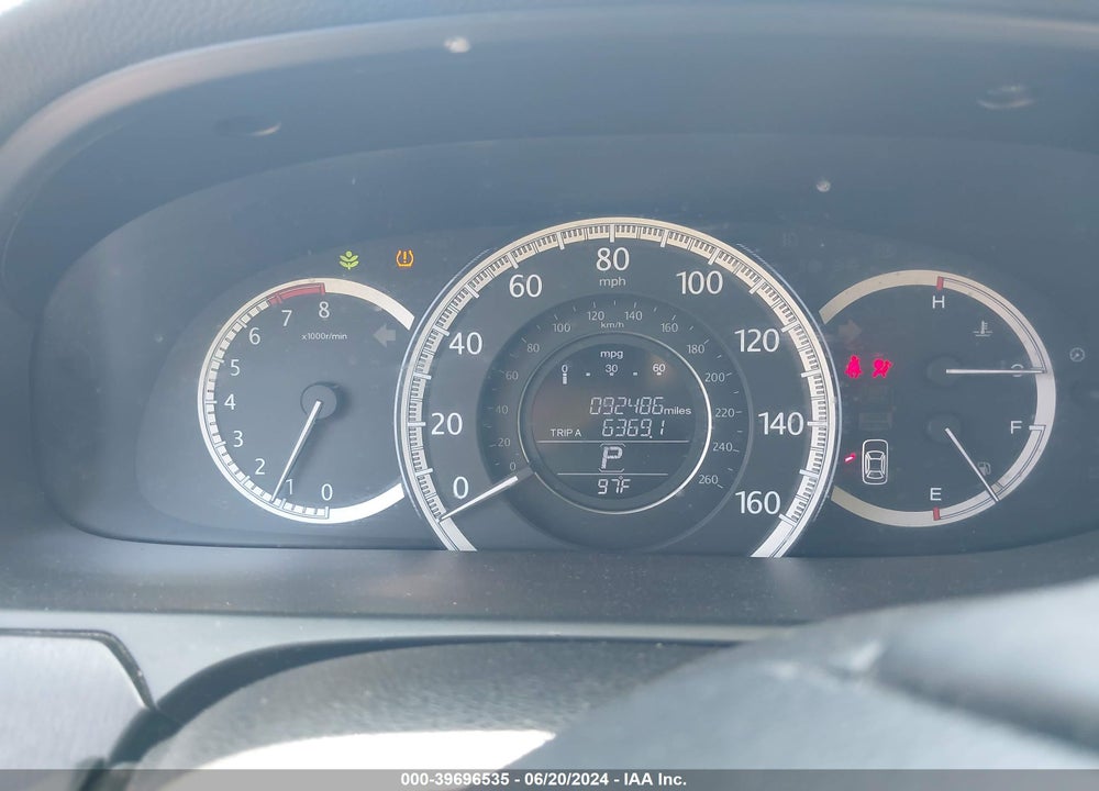 2013 HONDA ACCORD EX-L VIN: 1HGCR2F82DA040139