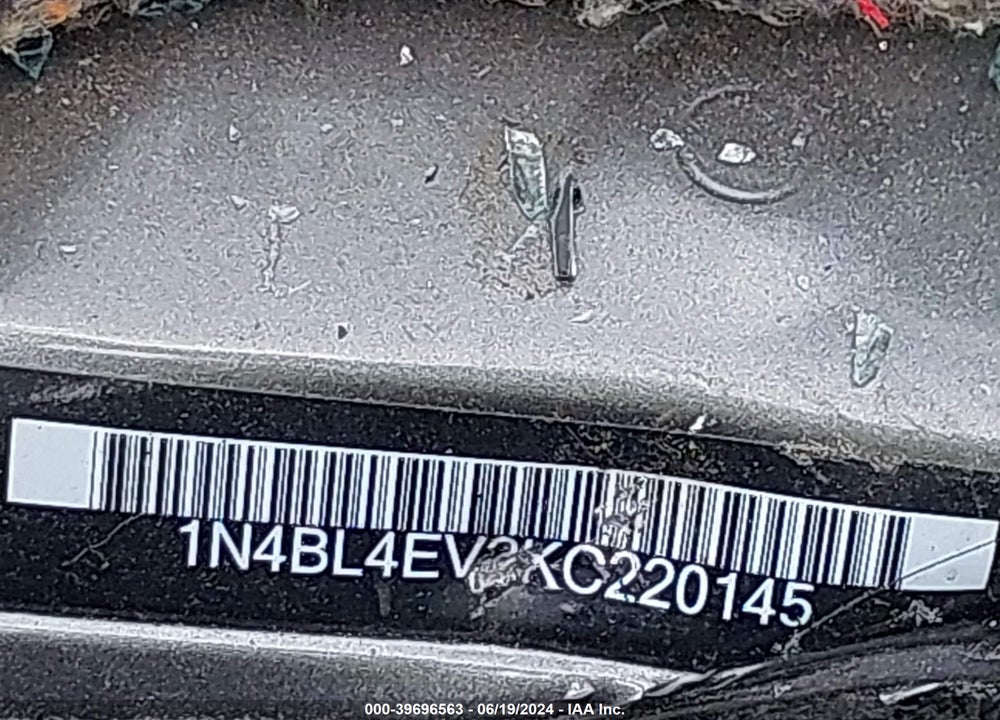 2019 NISSAN ALTIMA 2.5 SL VIN: 1N4BL4EV2KC220145