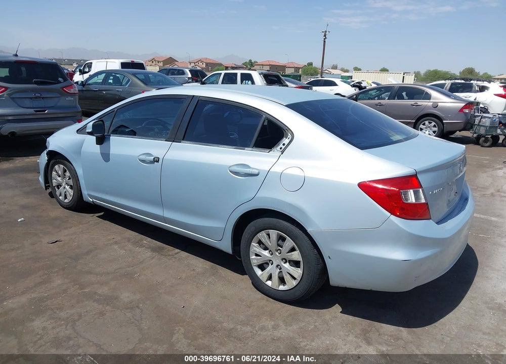 2012 HONDA CIVIC LX VIN: 2HGFB2F59CH562547