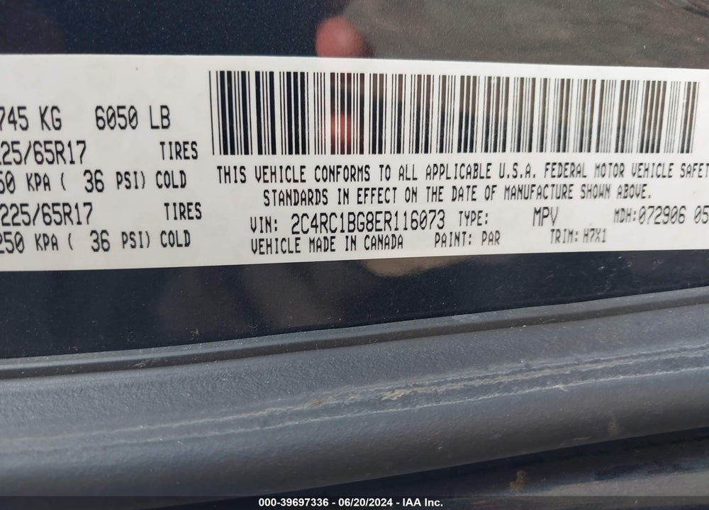 2014 CHRYSLER TOWN & COUNTRY TOURING VIN: 2C4RC1BG8ER116073