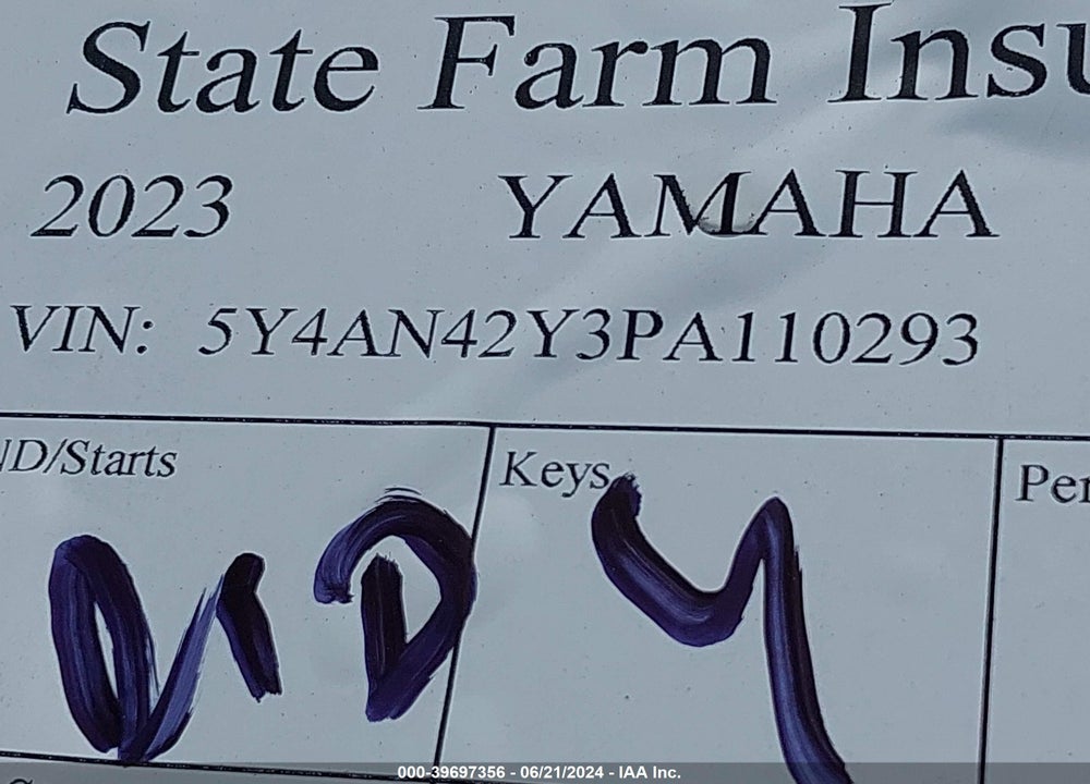 2023 YAMAHA YXE1000 VIN: 5Y4AN42Y3PA110293
