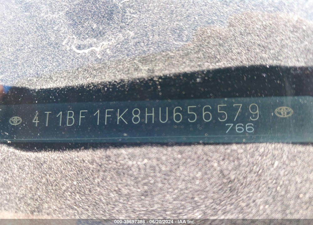 2017 TOYOTA CAMRY XLE VIN: 4T1BF1FK8HU656579
