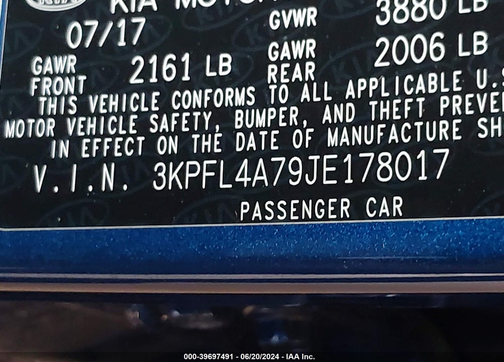 2018 KIA FORTE S VIN: 3KPFL4A79JE178017