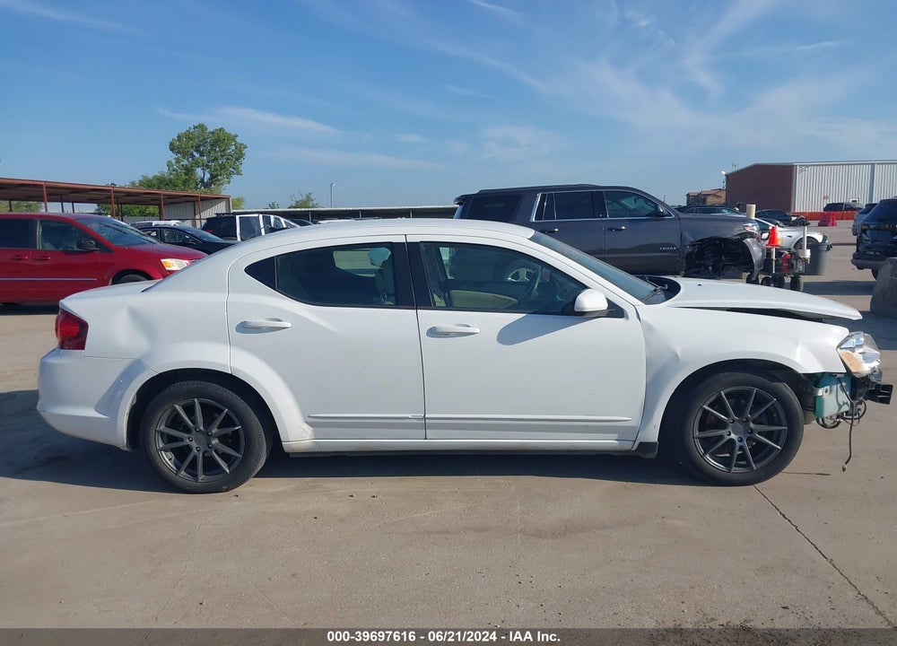 2013 DODGE AVENGER SXT VIN: 1C3CDZCG6DN687450