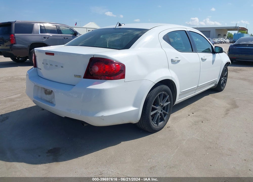 2013 DODGE AVENGER SXT VIN: 1C3CDZCG6DN687450