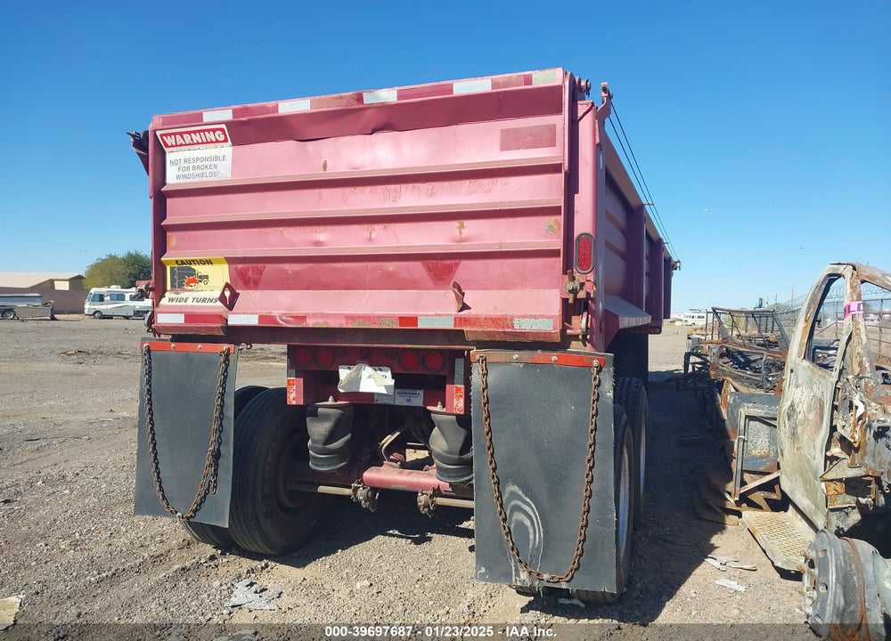 2001 WESTERN TRAILERS CONSTRUCTION COMPONENTS DUMP TRAILER VIN: 1W91038291W172749