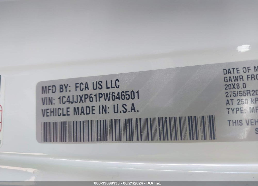 2023 JEEP WRANGLER 4XE SAHARA 4X4 VIN: 1C4JJXP61PW646501