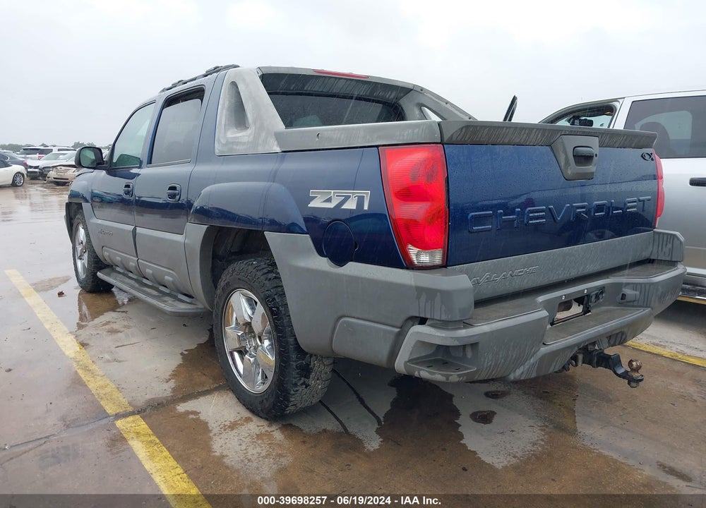 2002 CHEVROLET AVALANCHE 1500 VIN: 3GNEK13T92G124785