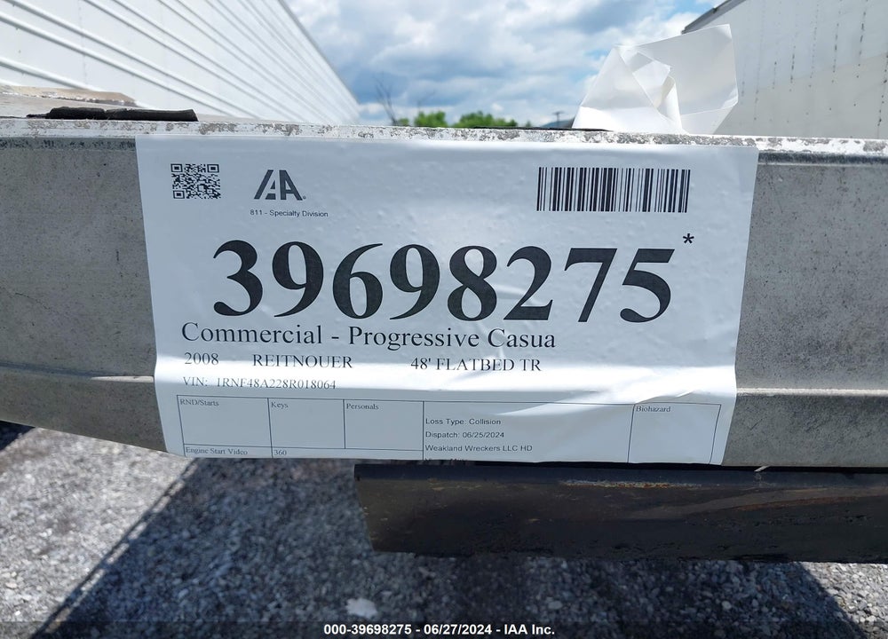 2008 RENTINOUER FLATBED VIN: 1RNF48A228R018064
