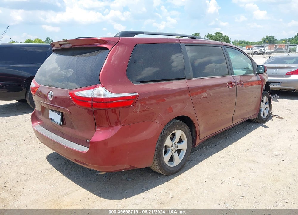 2015 TOYOTA SIENNA LE 8 PASSENGER VIN: 5TDKK3DCXFS560526