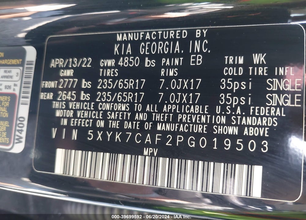 2023 KIA SPORTAGE X-PRO PRESTIGE VIN: 5XYK7CAF2PG019503
