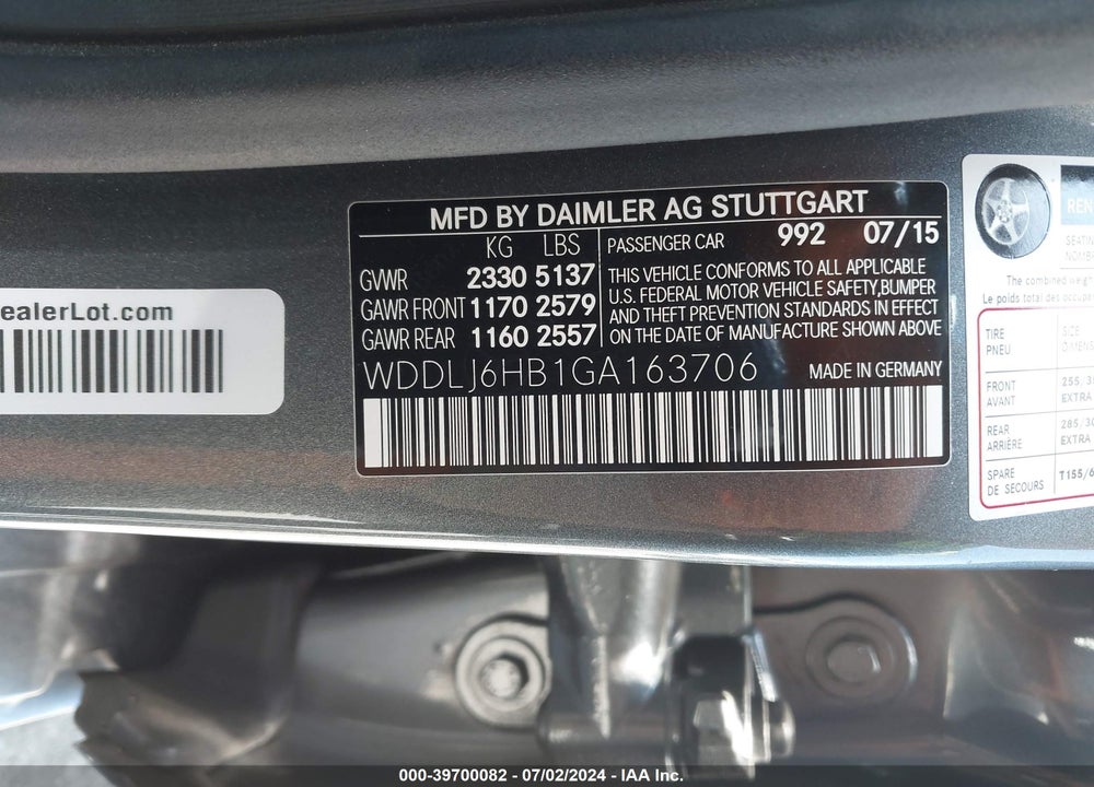 2016 MERCEDES-BENZ CLS 400 4MATIC VIN: WDDLJ6HB1GA163706