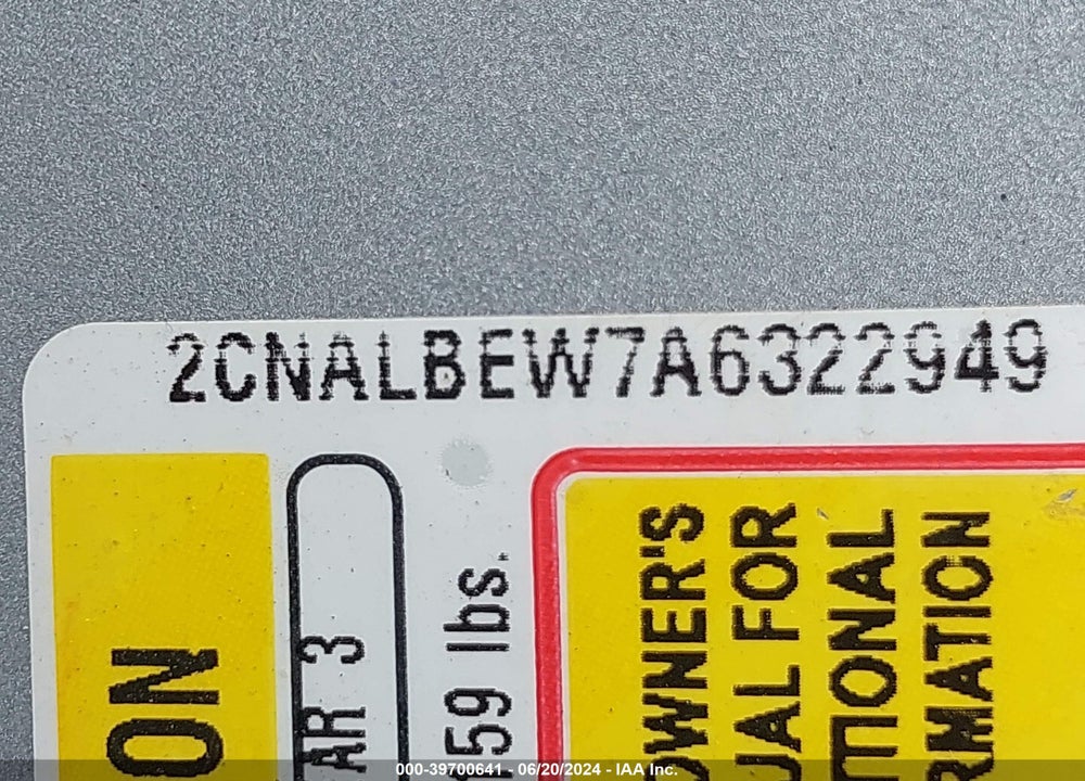 2010 CHEVROLET EQUINOX LS VIN: 2CNALBEW7A6322949