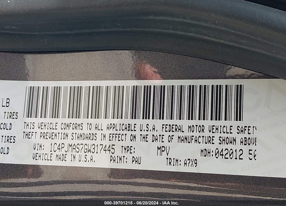 2016 JEEP CHEROKEE ALTITUDE VIN: 1C4PJMAS7GW317445