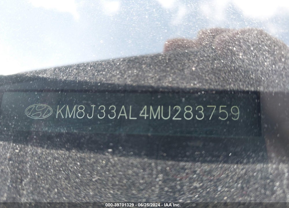 2021 HYUNDAI TUCSON VIN: KM8J33AL4MU283759