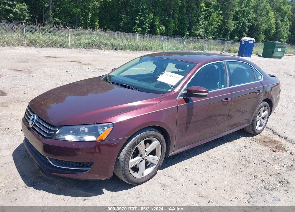 2013 VOLKSWAGEN PASSAT 2.5L SE VIN: 1VWBP7A39DC002367