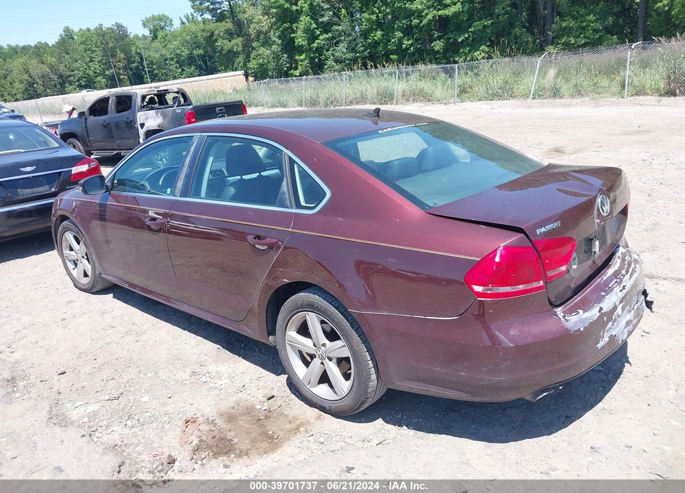 2013 VOLKSWAGEN PASSAT 2.5L SE VIN: 1VWBP7A39DC002367