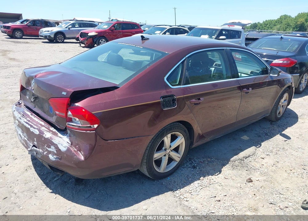 2013 VOLKSWAGEN PASSAT 2.5L SE VIN: 1VWBP7A39DC002367