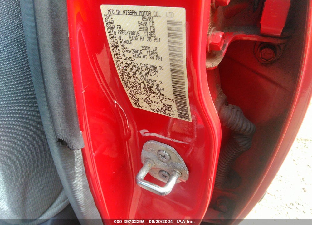 2002 NISSAN FRONTIER SE-V6 VIN: 1N6ED29Y52C315275