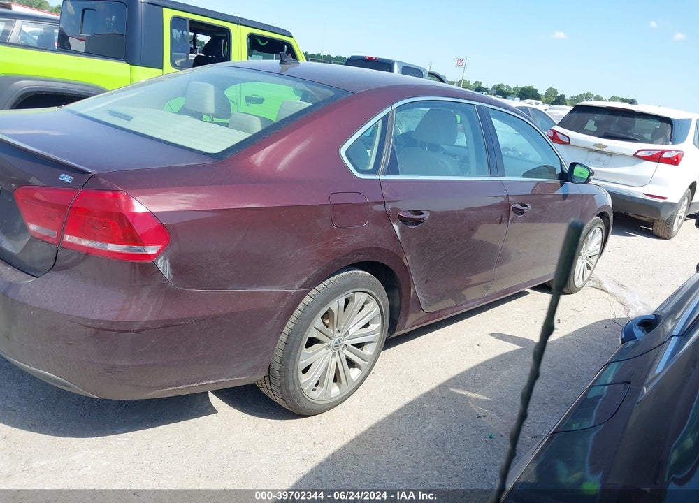 2012 VOLKSWAGEN PASSAT 2.5L SE VIN: 1VWBP7A39CC104587