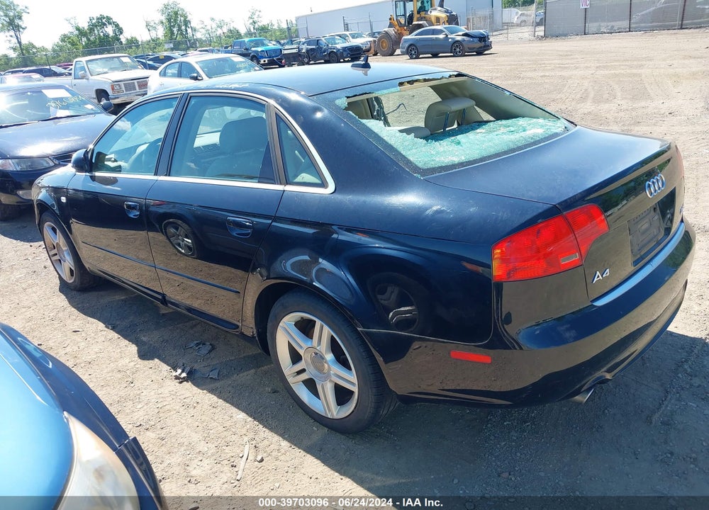 2008 AUDI A4 2.0T VIN: WAUAF78E98A086942