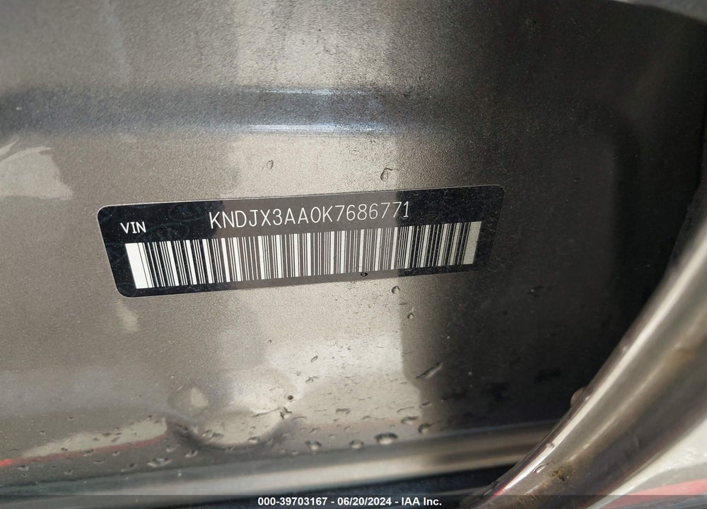 2019 KIA SOUL VIN: KNDJX3AA0K7686771