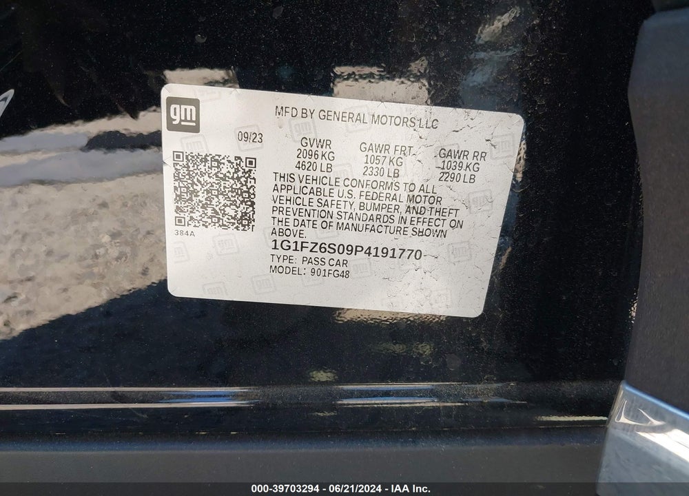 2023 CHEVROLET BOLT EUV FWD PREMIER VIN: 1G1FZ6S09P4191770
