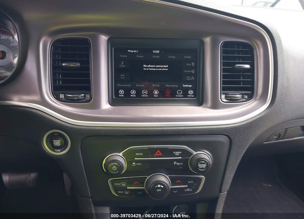 2019 DODGE CHARGER SXT RWD VIN: 2C3CDXBG0KH670607