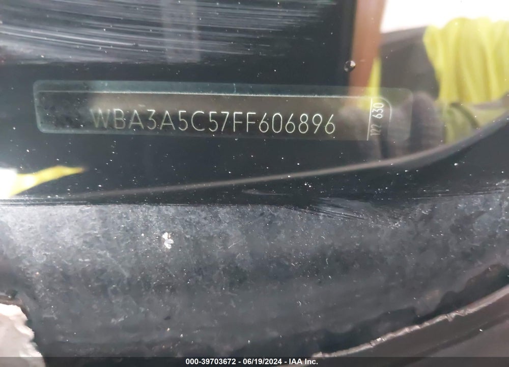 2015 BMW 328I VIN: WBA3A5C57FF606896