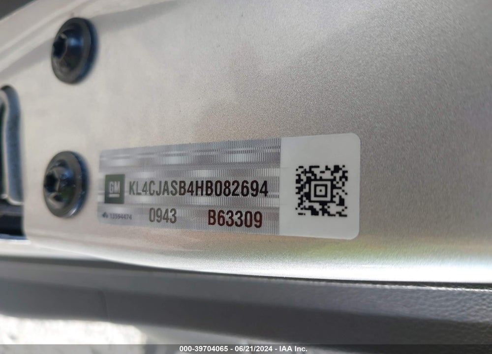 2017 BUICK ENCORE PREFERRED VIN: KL4CJASB4HB082694