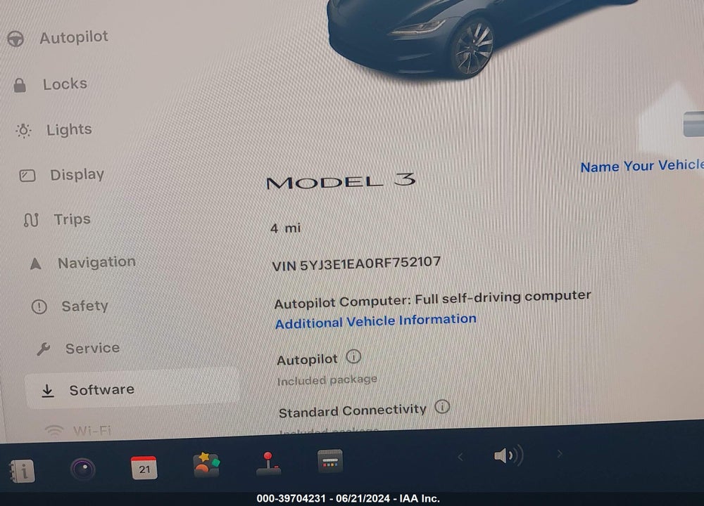 2024 TESLA MODEL 3 REAR-WHEEL DRIVE VIN: 5YJ3E1EA0RF752107