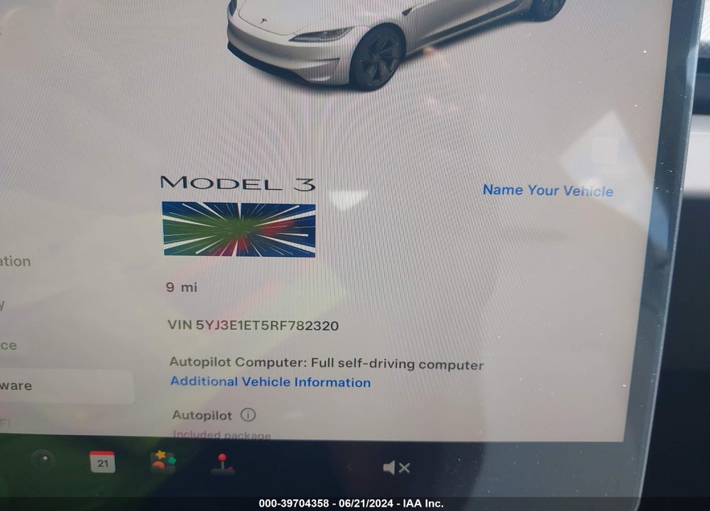 2024 TESLA MODEL 3 VIN: 5YJ3E1ET5RF782320