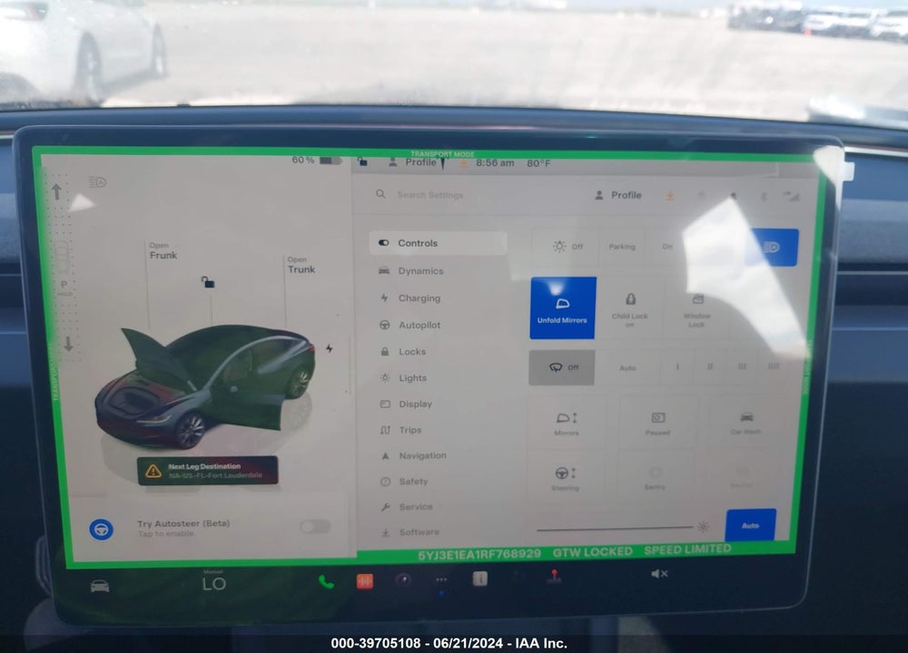 2024 TESLA MODEL 3 REAR-WHEEL DRIVE VIN: 5YJ3E1EA1RF768929