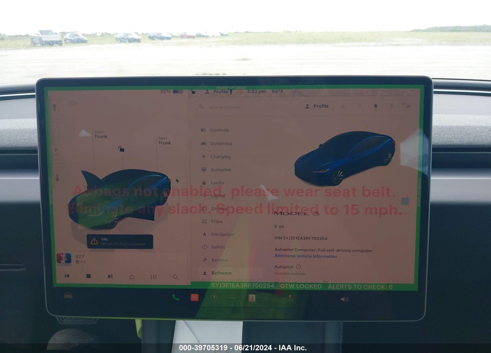 2024 TESLA MODEL 3 REAR-WHEEL DRIVE VIN: 5YJ3E1EA3RF750254