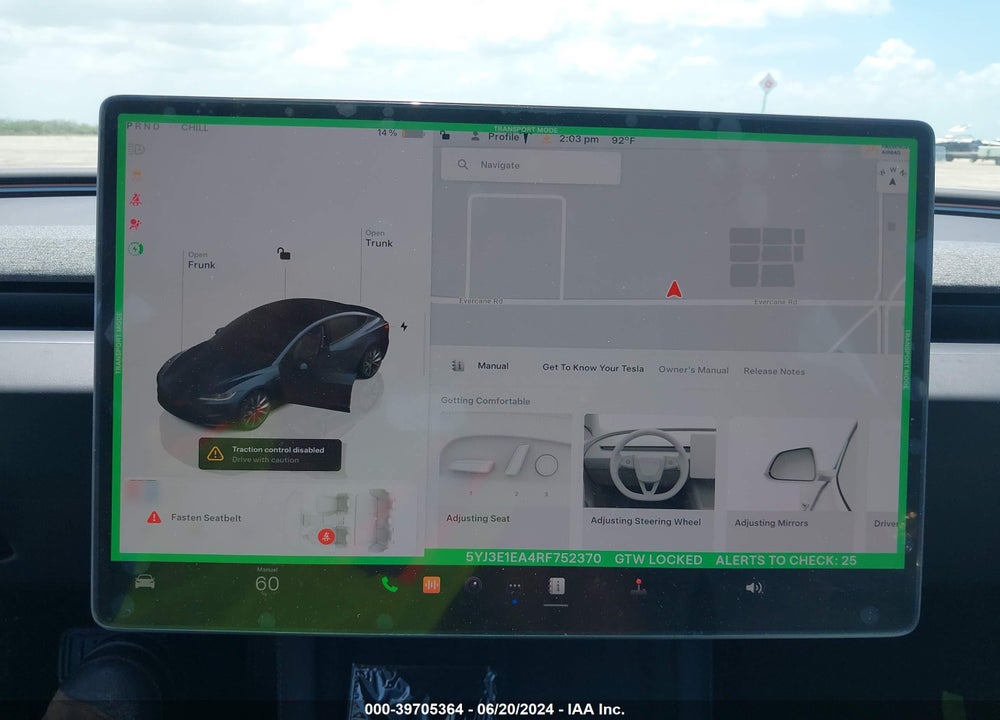 2024 TESLA MODEL 3 REAR-WHEEL DRIVE VIN: 5YJ3E1EA4RF752370