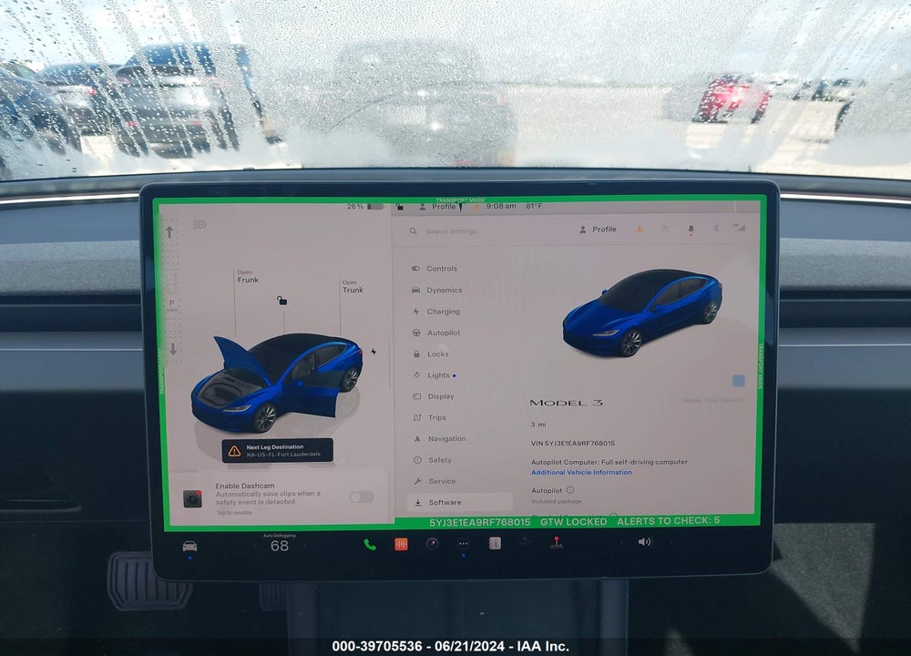 2024 TESLA MODEL 3 REAR-WHEEL DRIVE VIN: 5YJ3E1EA9RF768015