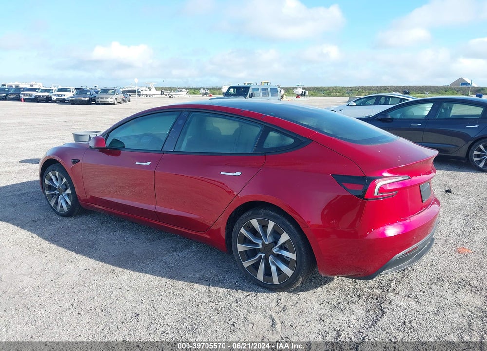 2024 TESLA MODEL 3 REAR-WHEEL DRIVE VIN: 5YJ3E1EA8RF752663