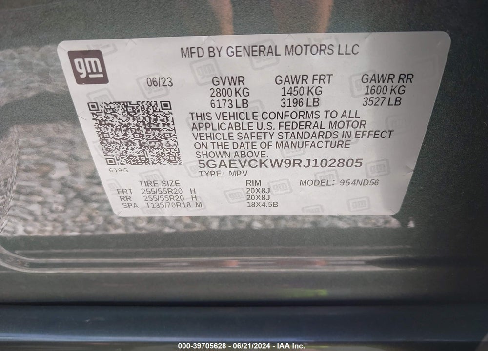 2024 BUICK ENCLAVE AVENIR AWD VIN: 5GAEVCKW9RJ102805