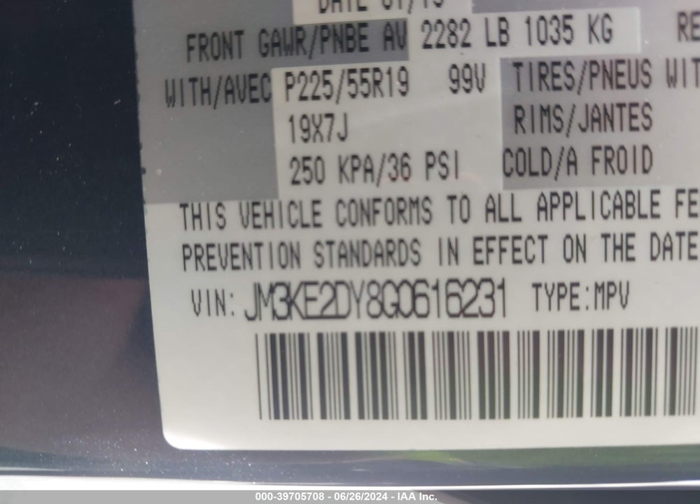 2016 MAZDA CX-5 GRAND TOURING VIN: JM3KE2DY8G0616231