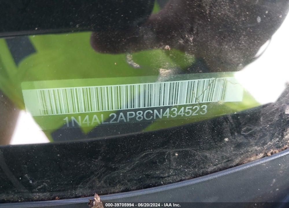2012 NISSAN ALTIMA 2.5 S VIN: 1N4AL2AP8CN434523