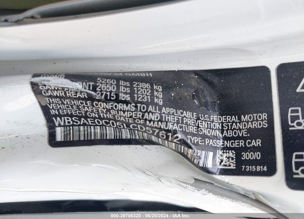 2020 BMW M8 VIN: WBSAE0C05LCD57612