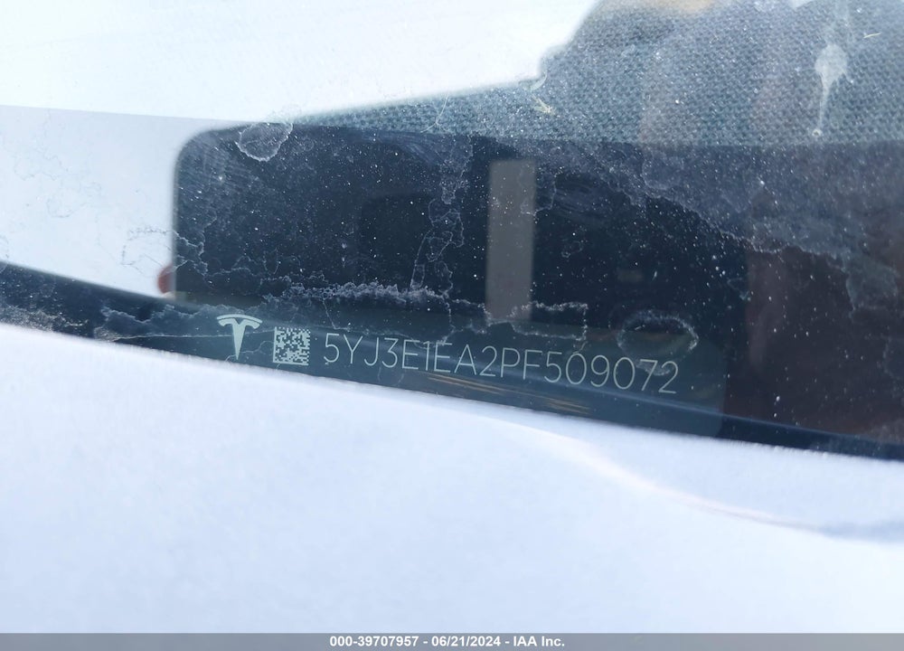 2023 TESLA MODEL 3 REAR-WHEEL DRIVE VIN: 5YJ3E1EA2PF509072