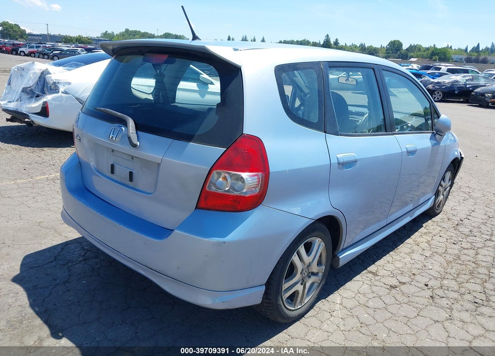 2008 HONDA FIT SPORT VIN: JHMGD38618S021242