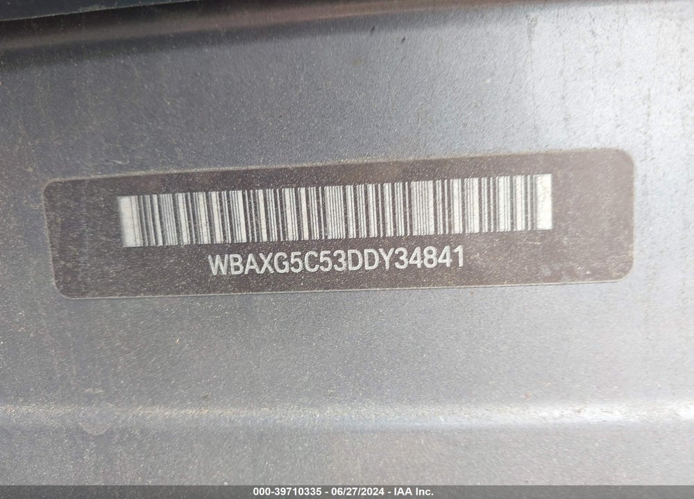 2013 BMW 528I VIN: WBAXG5C53DDY34841