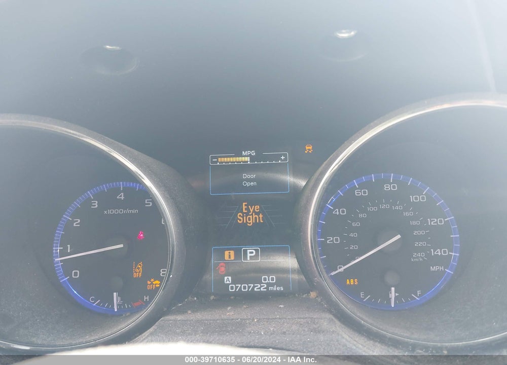 2019 SUBARU OUTBACK 2.5I PREMIUM VIN: 4S4BSAHC5K3281104