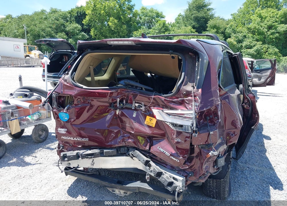 2019 TOYOTA HIGHLANDER LIMITED VIN: 5TDDZRFH6KS961744