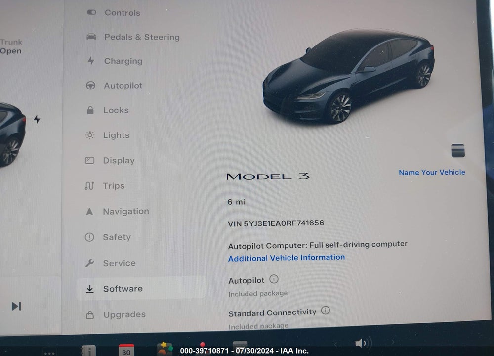 2024 TESLA MODEL 3 REAR-WHEEL DRIVE VIN: 5YJ3E1EA0RF741656