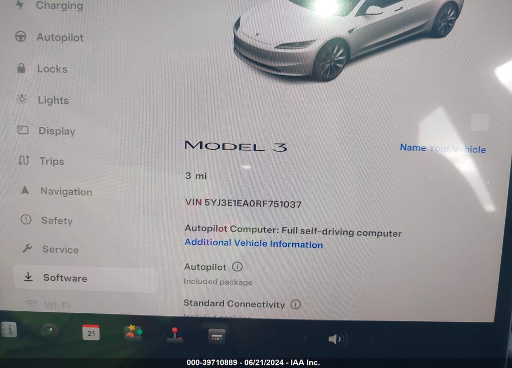 2024 TESLA MODEL 3 REAR-WHEEL DRIVE VIN: 5YJ3E1EA0RF751037
