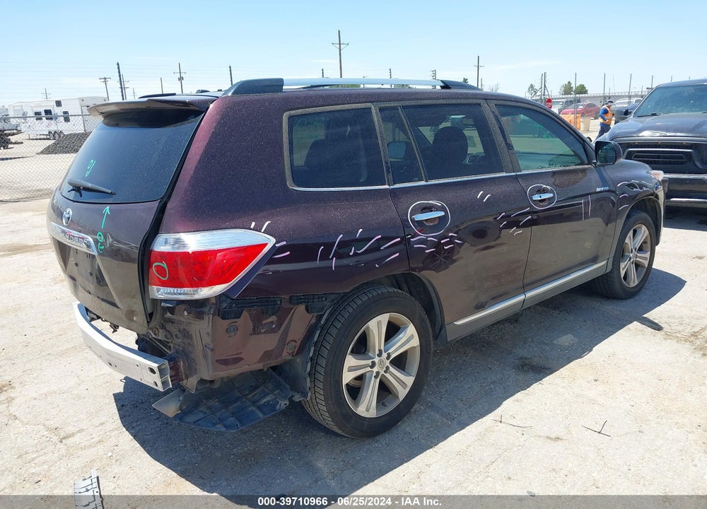 2013 TOYOTA HIGHLANDER LIMITED V6 VIN: 5TDYK3EH7DS104503